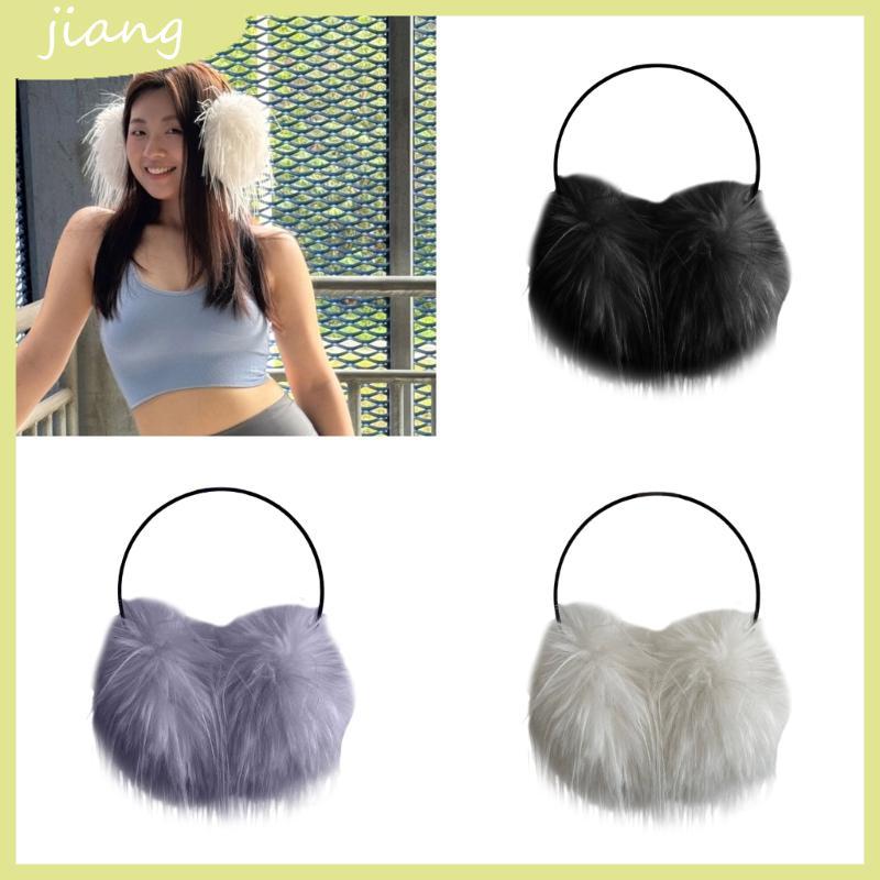 JN Furry Long Plush Earmuffs สําหรับสภาพอากาศหนาวเย็นกลางแจ้งกิจกรรมฤดูหนาวหู 2000s Warm Ear Protect
