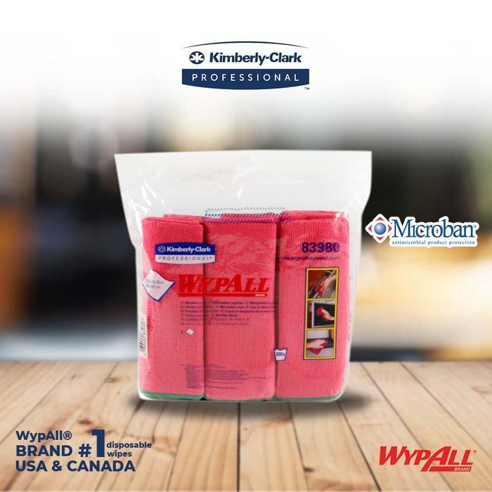 MERAH WypAll ที่ปัดน้ําฝนไมโครไฟเบอร์ - ผ้าไมโครไฟเบอร์ / มัลติฟังก์ชั่นอเนกประสงค์ - สีแดง