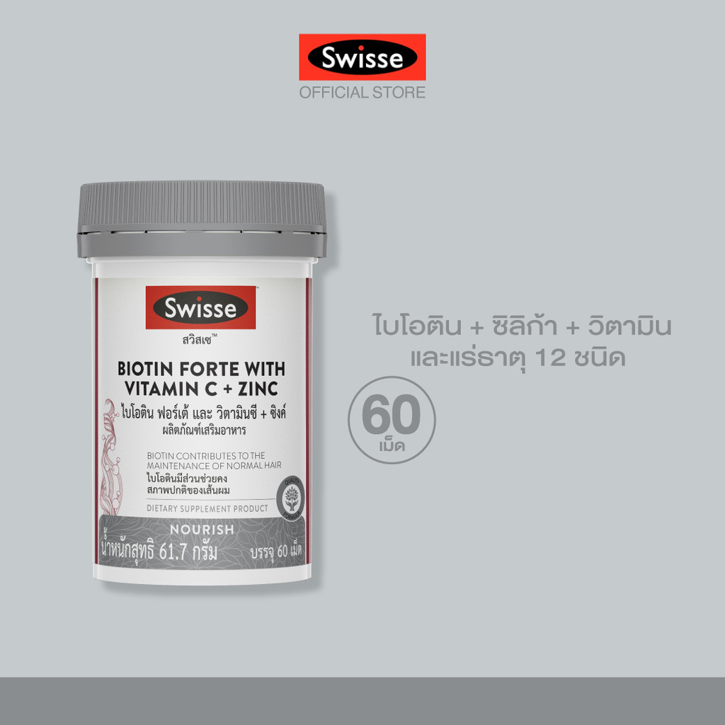 Swisse Biotin Forte With Vitamin C + Zinc ไบโอติน + ซิงค์