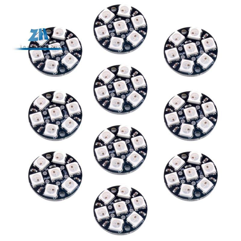 10 ชิ้น WS2812B 5050 RGB LED แหวนโคมไฟสําหรับ
