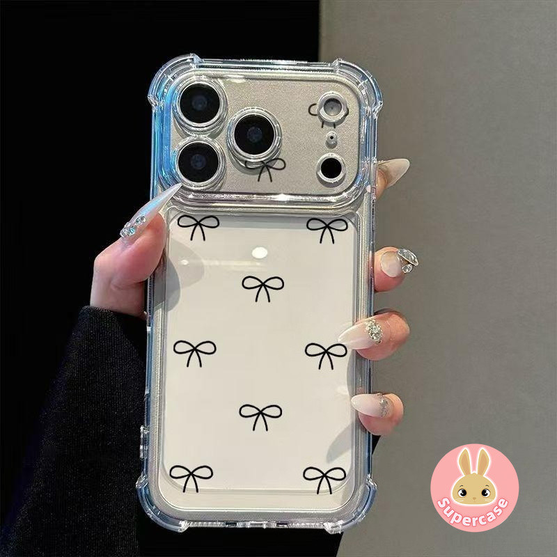 SAMSUNG Insสไตล์Bow Tieเคสโทรศัพท์ใสสําหรับSamsung Galaxy M62 M56 M55 M54 M53 M52 M51 M47 M42 M40 M3
