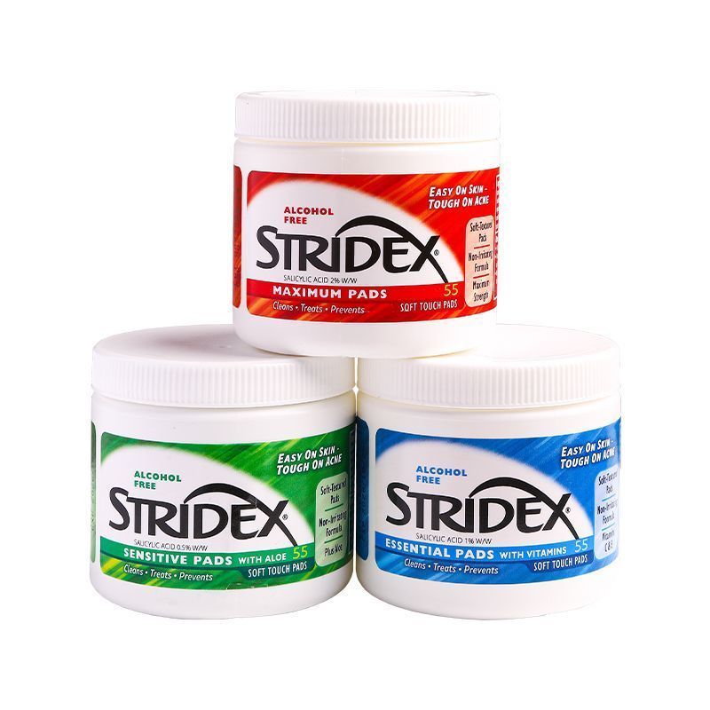 Stridex Salicylic Acid Cotton Sheet Oil Control Exfoliating Mask ทําความสะอาดสิวหัวดํารูขุมขนหดตัวสิ