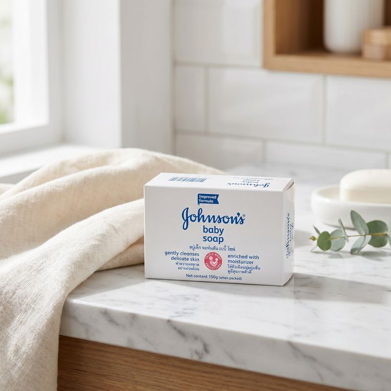 จอห์นสันสบู่ก้อนเด็ก 120กรัม แพค 2 Johnson Baby Bar Soap White 120g. Pack 2