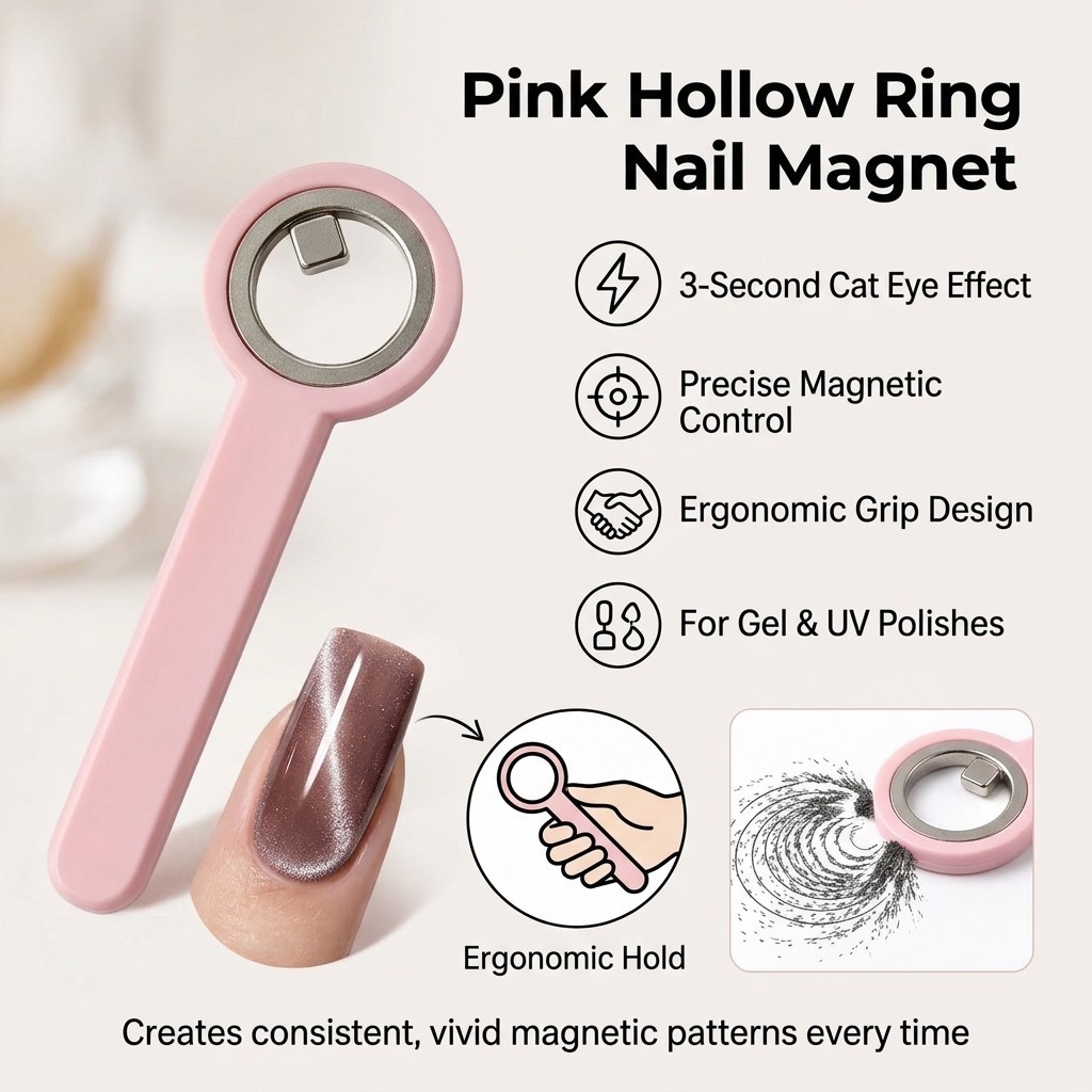 Cat Eye Nail Art Magnets Hollow Ring Tool Strong Neodymium Core 3D Effect