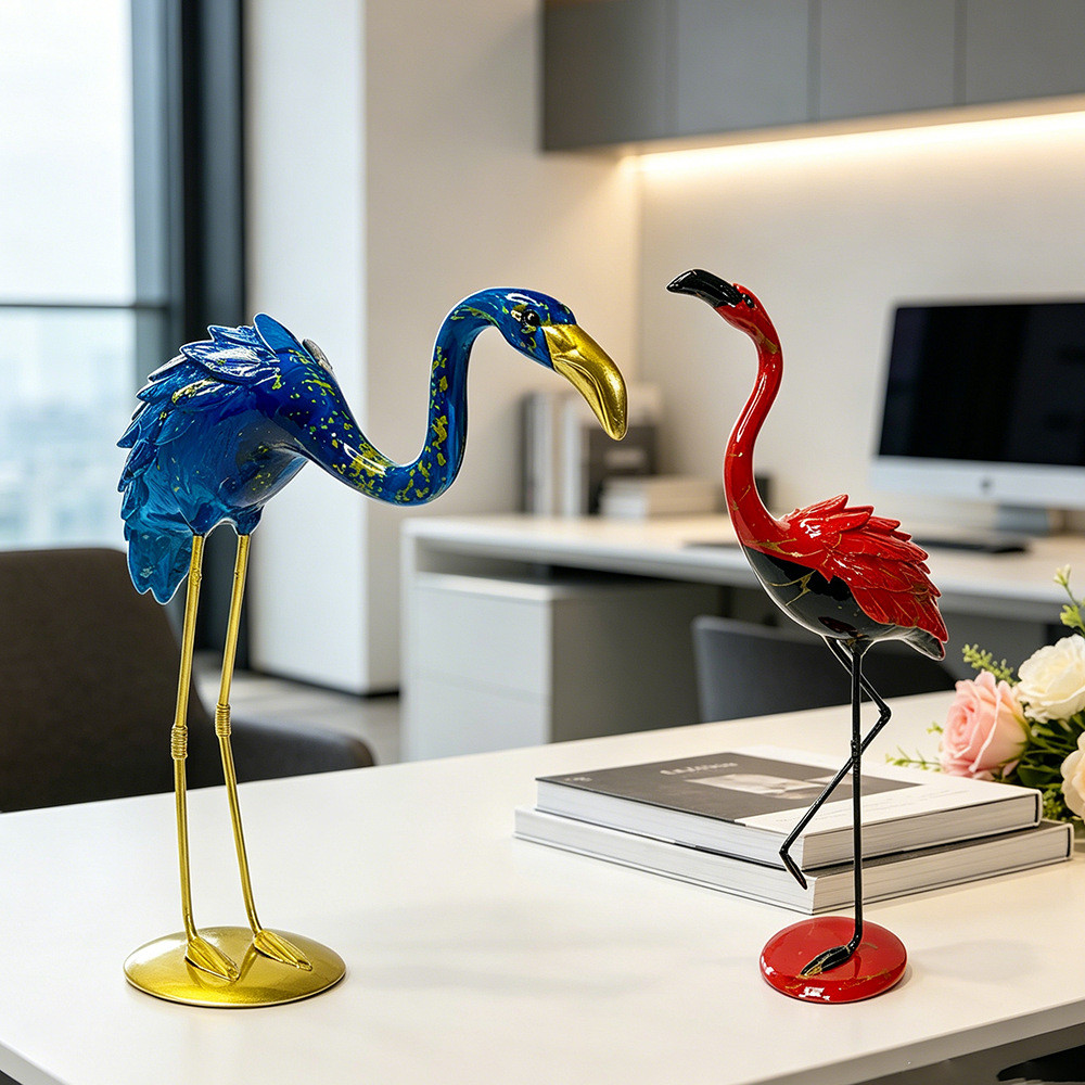 คุณภาพสูง Creative ins Super Flamingo เครื่องประดับเรซิ่นสัตว์น่ารักห้องนอนห้องนั่งเล่นตกแต่งของขวัญ