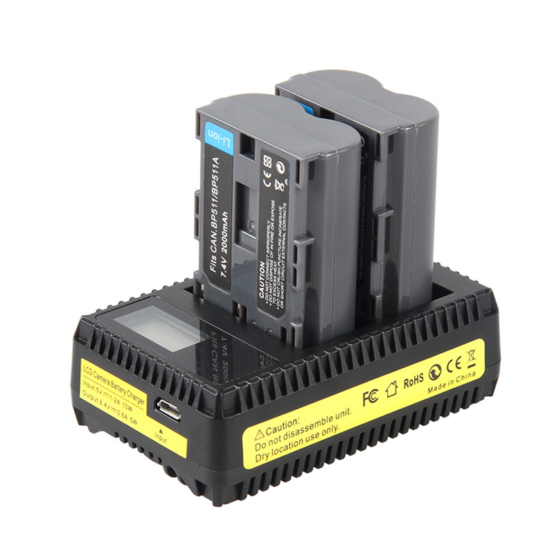 BP-511 แบตเตอรี่ 2000 mAh สําหรับ Canon EOS 5D 10D 20D 30D 50D D60 40D G6 300D FV40 FV100 200 BP 511