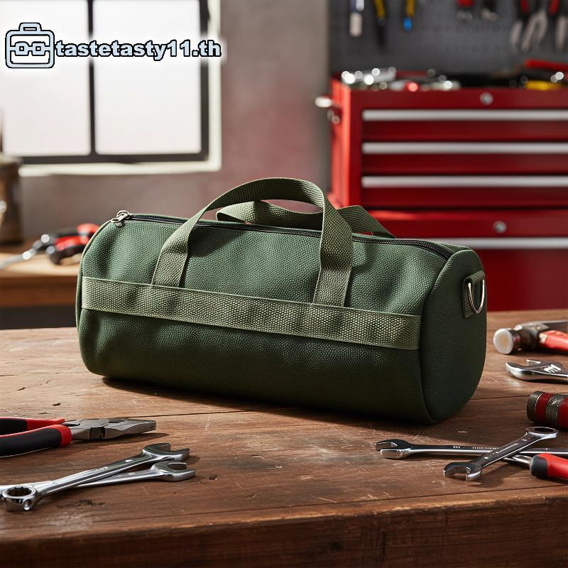 TA ผ้าใบกระเป๋าเครื่องมือพับแบบพกพา Spacious Storage Organizer สําหรับ Travel Car Repair ฮาร์ดแวร์ Craft Supplies TH