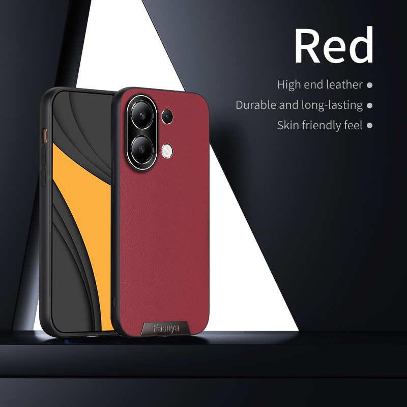 เคส Redmi Note 13 4G 23129RAA4G, 23124RA7EO, 23129RA5FL หรูหราสร้างสรรค์หนังเปลือกเลนส์โลหะกรอบ Anti
