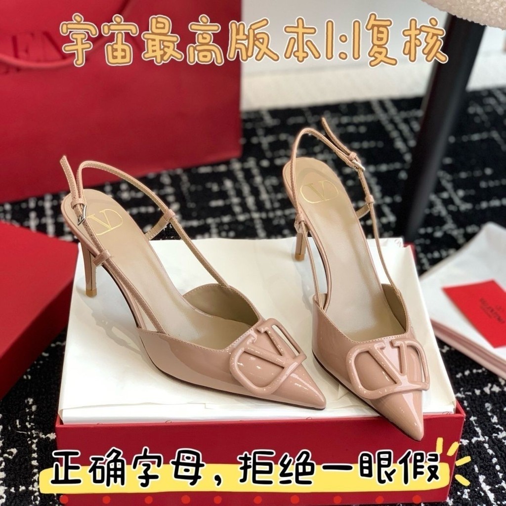 Sweet Lady รองเท้าส้นสูง Valentino sexy styleหัวแหลม สีนู้ด สไตล์ฝรั่งเศส เซ็กซี่ สําหรับผู้หญิง ✨Co