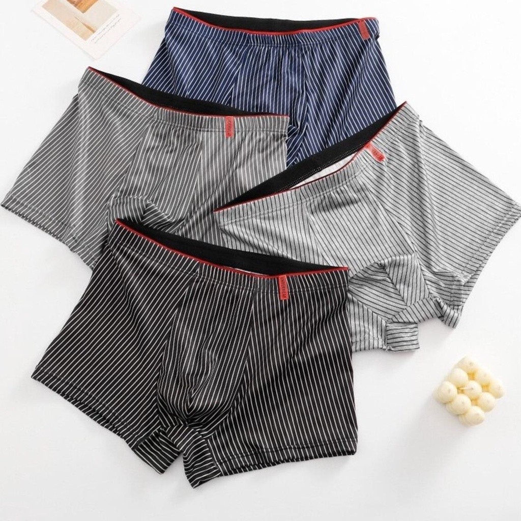 #417 กางเกงในบ็อกเซอร์ผู้ชาย Boxerลายส้นตรง ระบายอากาศได้ดี ป้องกันกลิ่นอับชื้น  เนื้อผ้านิ่ม สวมใส่สบาย มีไซส์ให้เลือก
