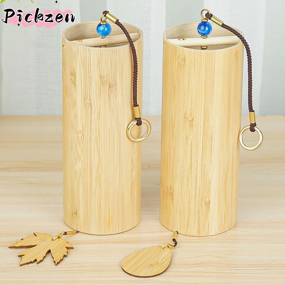 PICKZEN ไม้ไผ่ลมตีระฆัง, Maple Leaf รูปเสียงธรรมชาติ Wind Bell, Creative Wind Blows Four Seasons จี้ Wind Chimes ตกแต่งสวน