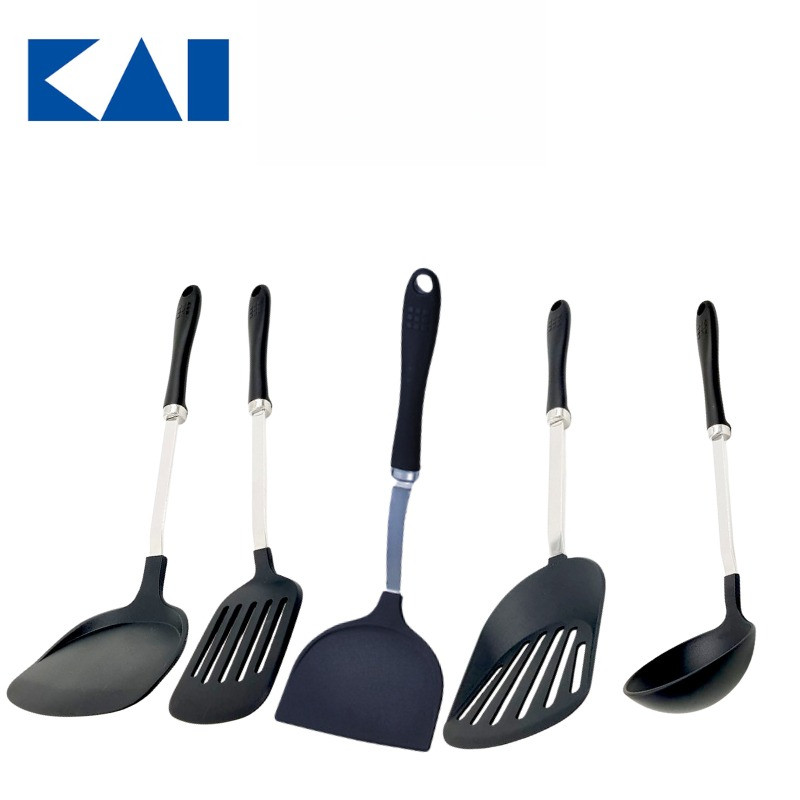 KAI Wok Turner / Ladle /Slotted Turner Slotted Wok Turner Small Turner / BPA FREE