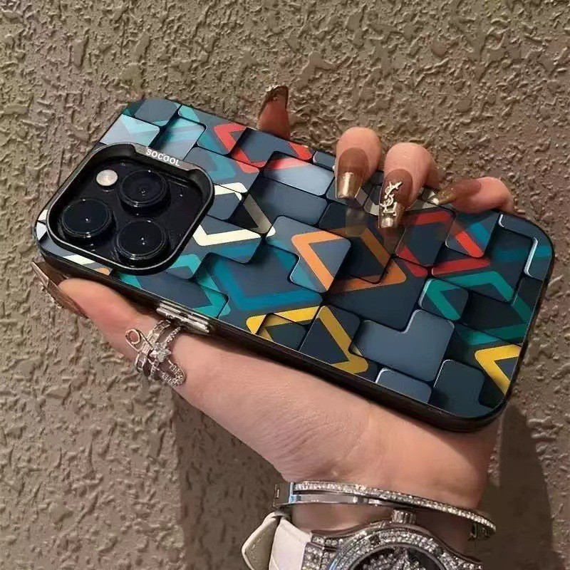 Geometric Square สําหรับเคสโทรศัพท์ iphone17, Apple 15pro เทรนด์ 14 สร้างสรรค์ 16promax เย็น 12x