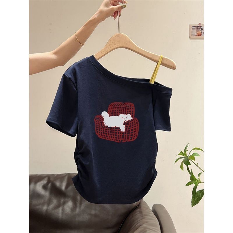 【WJZ】เสื้อยืดแขนสั้นพิมพ์ลายแฟชั่นสไตล์เกาหลีสำหรับผู้หญิง ผ้าคอตตอนแท้【Pdd171】