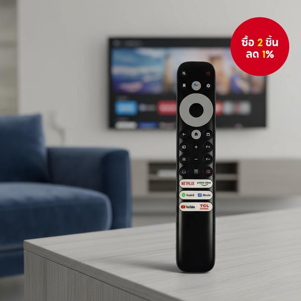 รีโมทคอนโทรล RC902V FMR4 IR เรียนรู้สําหรับทีวี TCL 8K QLED สมาร์ททีวี รุ่น 50P725G