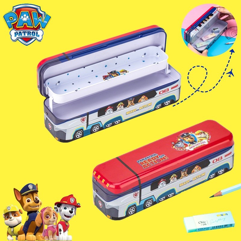 CODกล่องดินสอโลหะ กล่องดินสอเหล็ก สามชั้น แบบมัลติฟังก์ชั่น กล่องดินสอเหล็ก PAW Patrol