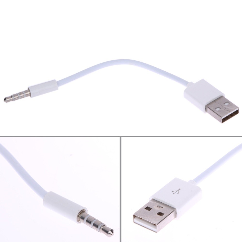 คุ้มค่าที่สุดสําหรับเงิน Charger Data USB 3.5mm Sync Audio Cable สําหรับ iPod Shuffle 3rd 4th Gen