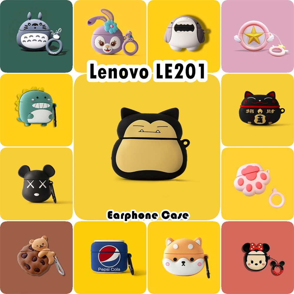 In Stock สําหรับ Lenovo LE201 กรณีน่ารักการ์ตูนซิลิโคนอ่อนนุ่มหูฟังกรณีปลอกฝาครอบ