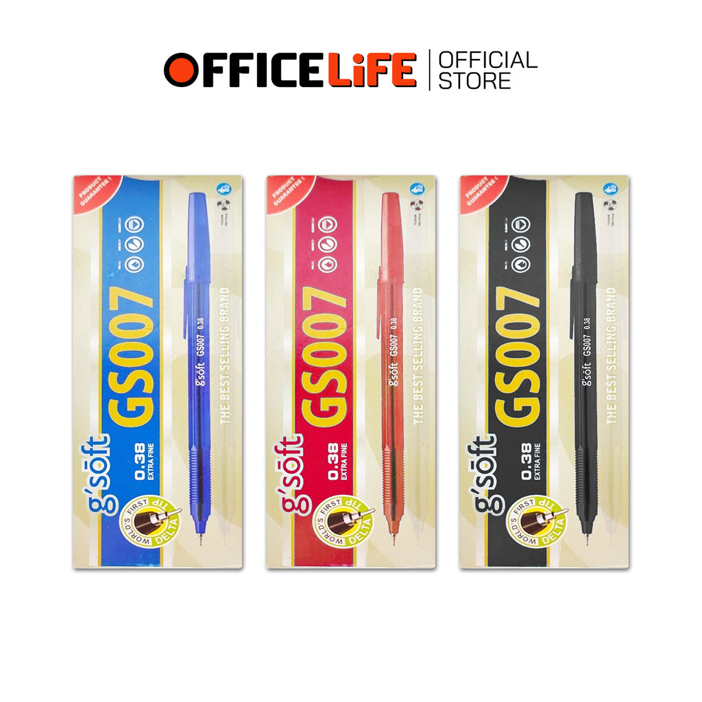 G'SOFT (จีซอฟท์) ปากกา ปากกาลูกลื่นเจล รุ่น GS007 ขนาด 0.38 MM. ( 30 ด้าม / กล่อง )
