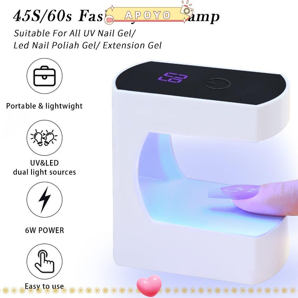 APOYO Timer UV Lamp, Nail Light UV Light Mini LED Nail Lamp, Hot Portable 24W Quicky-Dry Nail Tools 