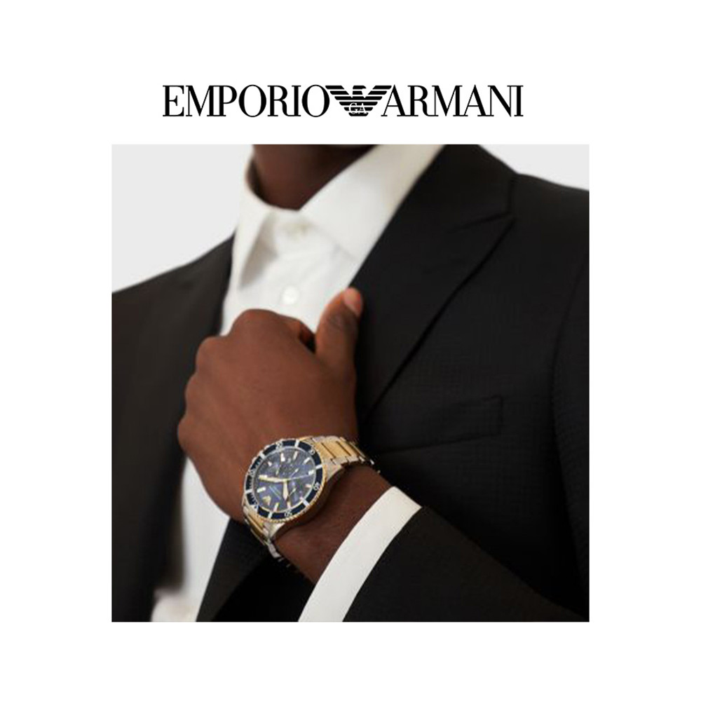 [Song Weilong สไตล์เดียวกัน] Armani Armani Watch Mens Multi-Function Classic Water Ghost ของแท้ AR11