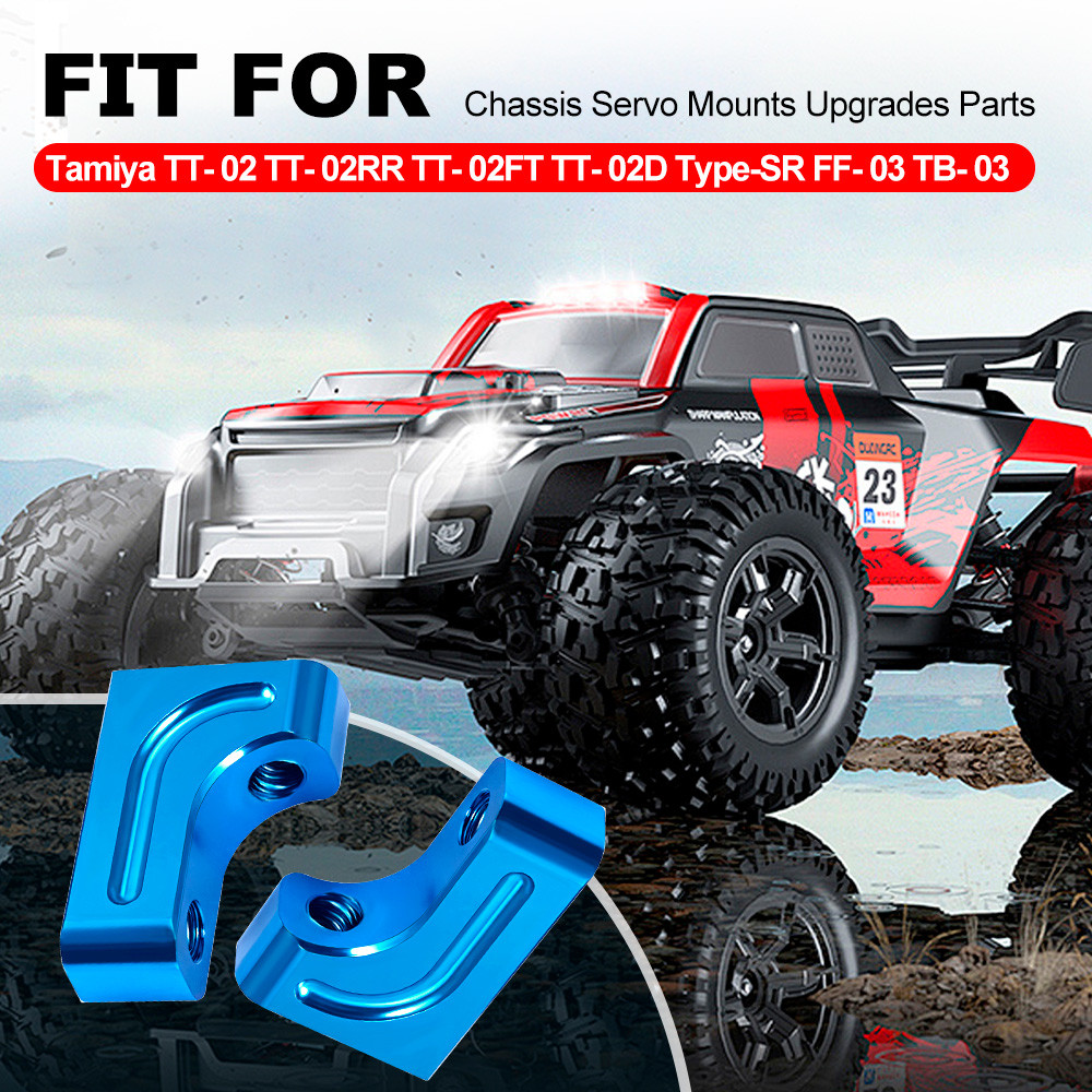 2PCS อลูมิเนียม Servo Mount Bracket Fit สําหรับ Tamiya TT-02 TT-02RR TT-02FT TT-02D Type-SR FF-03 TB