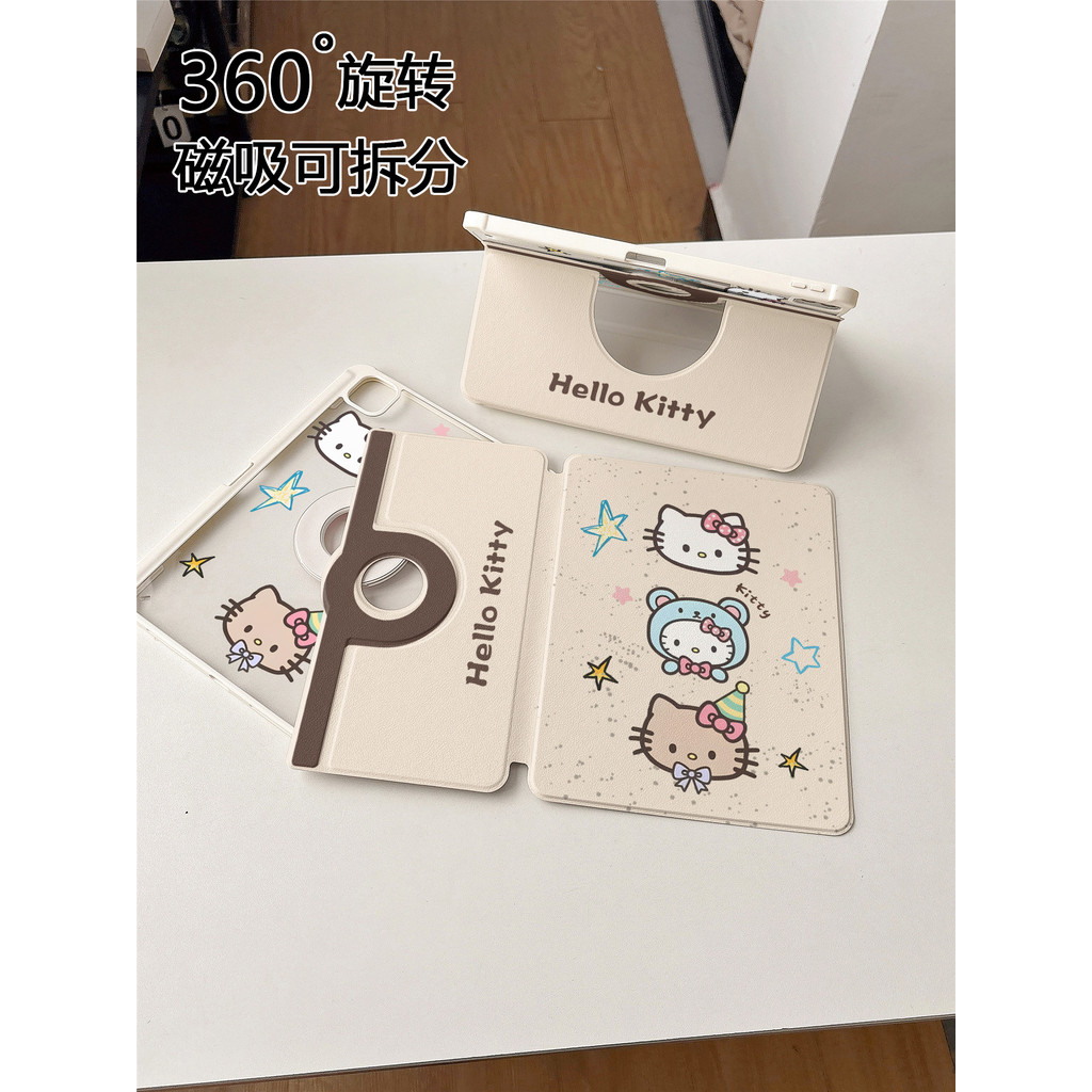 ยี่ห้อใหม่น่ารัก KT Cat Apple iPad รุ่นที่ 10 เคสป้องกันแบบพับได้, เหมาะสําหรับ iPhone air6 แท็บเล็ต