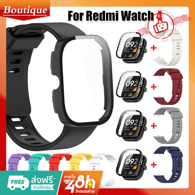 【สาย+เคส】สำหรับ สายซิลิโคน Redmi Watch 4 ยางรัดสร้อยข้อมือทดแทน Redmi Watch 4 สายคล้องข้อมืออุปกรณ์เสริม