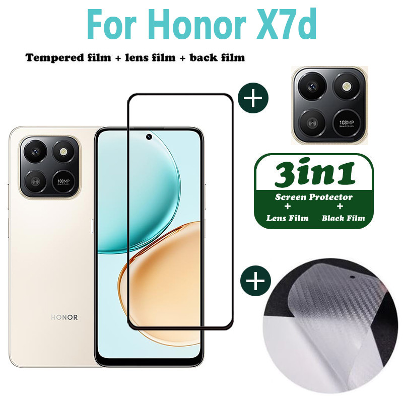 3-in-1 Honor X7d ฟิล์มกระจกนิรภัย HD ป้องกันหน้าจอ Honor X6c X7c X8c X9c Smart X5b Plus X6b X7b X8b 