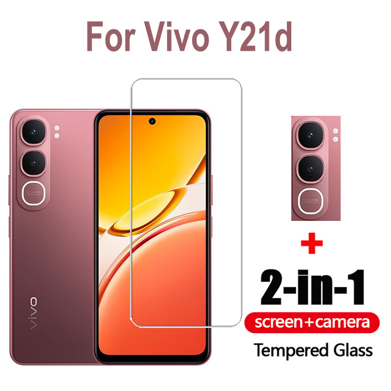 2 in 1 ฟิล์ม Vivo Y21d ฟิล์มกระจก HD ฟิมล์กระจก Vivo Y28 Y29 5G Y19s Y29s Y18 Y27 Y17s V60 V50 V40 L