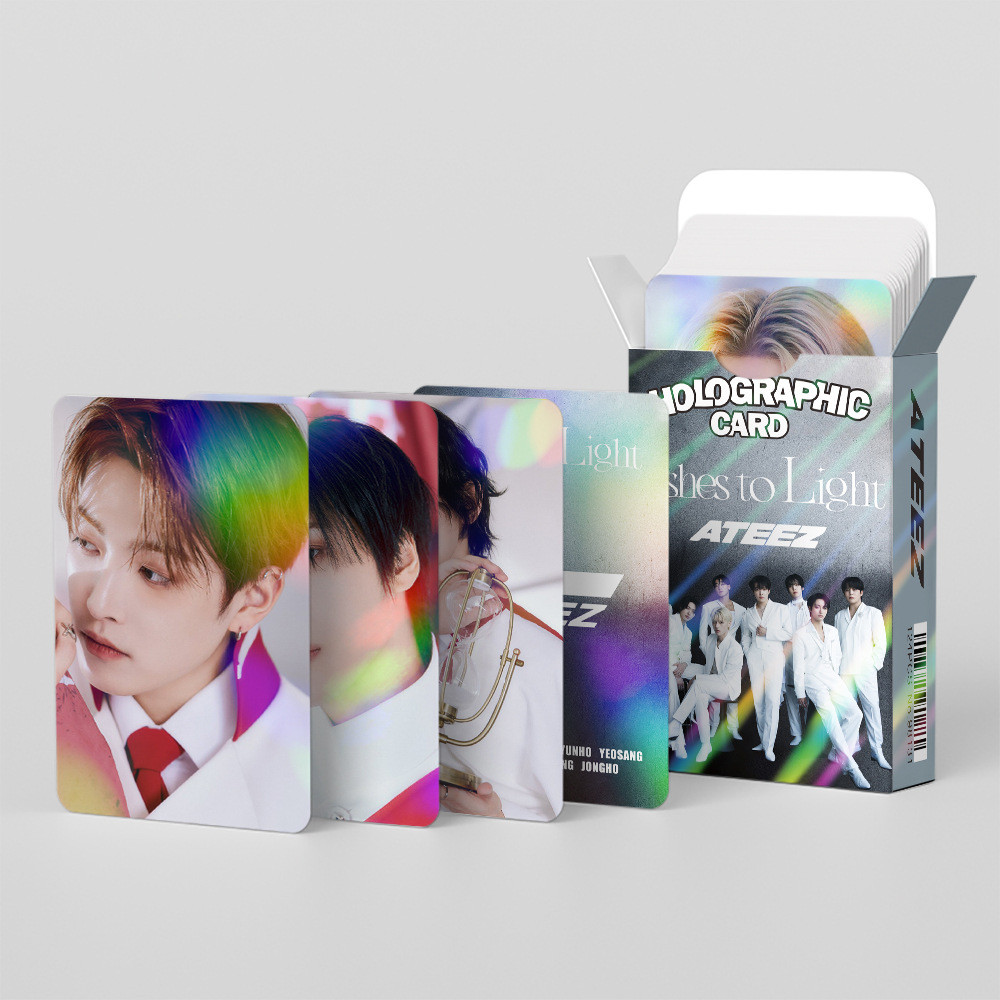 124pcs ATEEZ ขี้เถ้าเลเซอร์แสงโฮโลแกรม Lomo การ์ด GOT7 Jackson Wang MAGICMAN 2 Photocards YOI Karma 