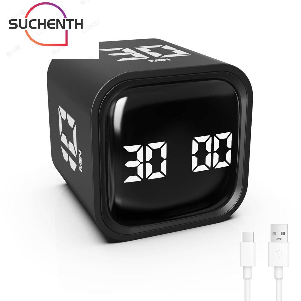 SUCHENCHEN Digital Cube Timer, Gravity Sensing 3 Volume Adjustable Pomodoro Timer, Custom Counting 5