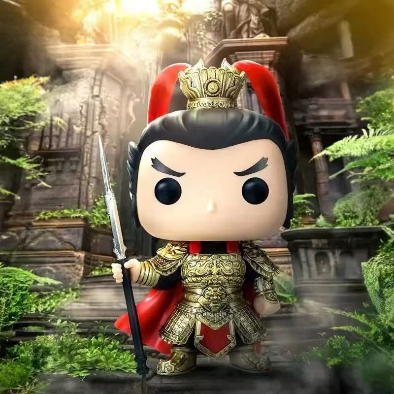 P POP Asia Romance of the Three Kingdoms Theme Series Guan Yu Guan Erye Guan Gong Lu Bu Zhuge Liang ตุ๊กตาทํางานอินเทรนด์รูปเครื่องประดับ