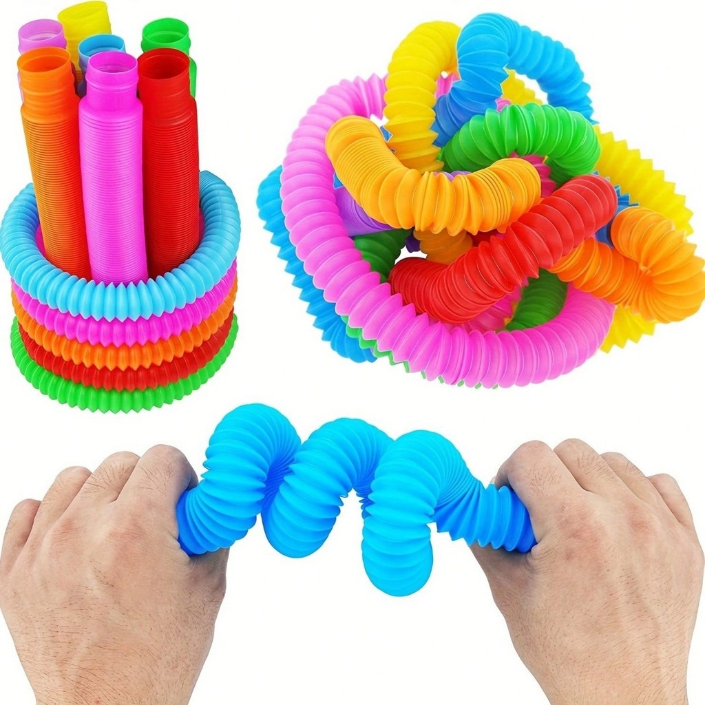 ของเล่นลดแรงกดหลอดยืดสี ของเล่นระบายอากาศแบบยืดไสลด์