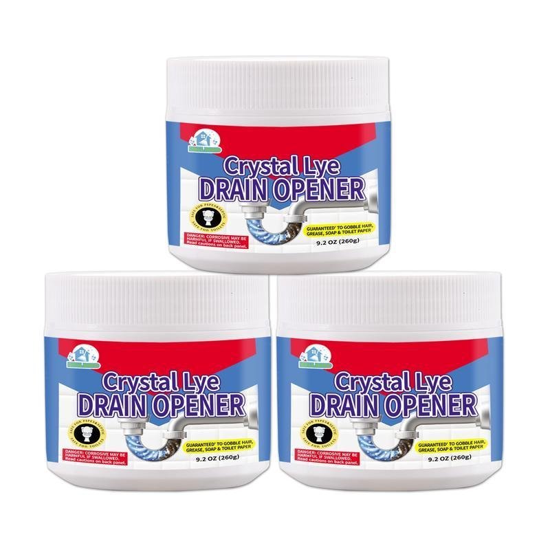 260g,Crystal Lye Drain Opener,Drain flies,Clogged drain,removing sink drain,drain cleaning sink,Wate