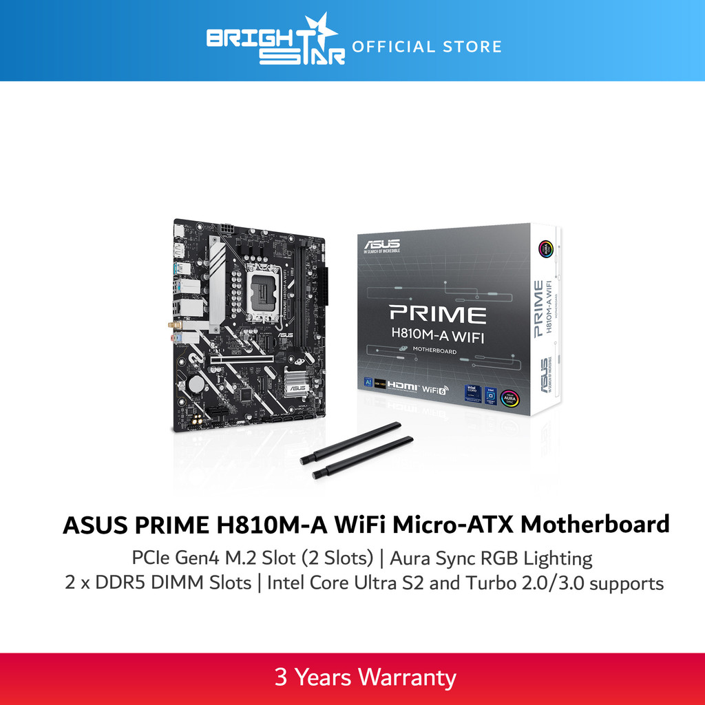 ASUS PRIME H810M-A WIFI LGA1851 เมนบอร์ด Micro-ATX