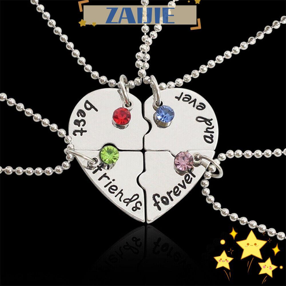 ZAIJIE 4 Bff Creative Best Friend Froever Nice Gift Necklace