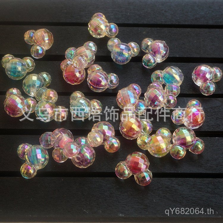 สร้อยคอและสร้อยข้อมือสีชมพู พร้อมอุปกรณ์ทำเอง เครื่องประดับ Mickey สำหรับเด็ก J9IU