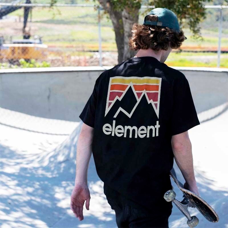 ผ้าฝ้ายแท้ American Street Wear เสื้อผ้าผู้ชาย ELEMENT Skateboard Niche เสื้อยืดแขนสั้น