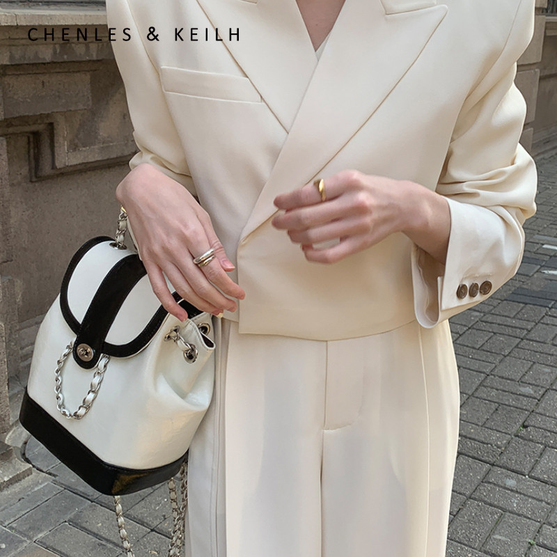 CHENLES & KEILH High-End Texture กระเป๋าเป้สะพายหลังขนาดเล็กสุภาพสตรีกระเป๋าเป้สะพายหลังอเนกประสงค์ 