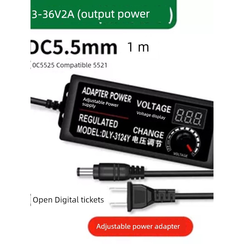 อแดปเตอร์ typ c adapter 3V9V-12V-24V36V อะแดปเตอร์แปลงไฟ DC แบบปรับได้2A3A5A10A