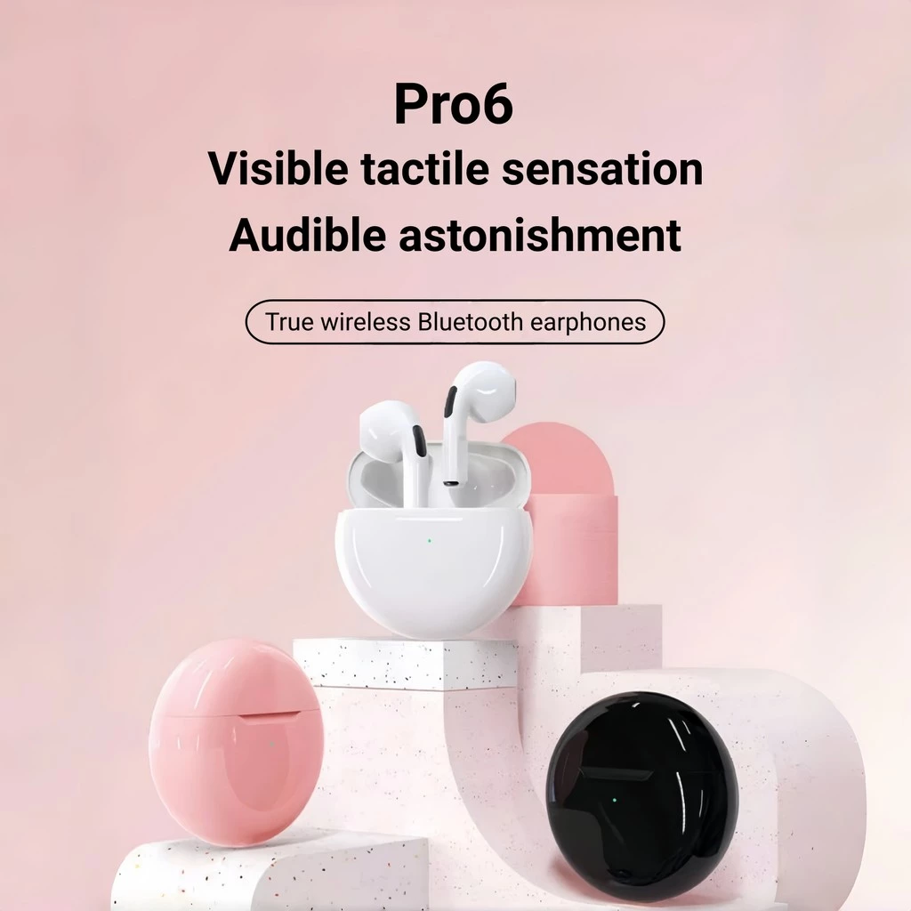 หูฟังบลูทูธ True Wireless Pro6 รองรับการโทรและควบคุมแบบสัมผัส เหมาะสําหรับสมาร์ทโฟนพร้อมฟังก์ชั่นบลูทูธ thumbnail 3