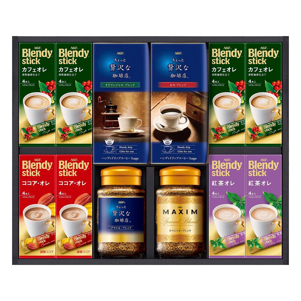 AGF Gift Coffee Selection Gift Instant Coffee Bottle x2 Drip Coffee x2 Stick Coffee x8【Coffee Gift】【