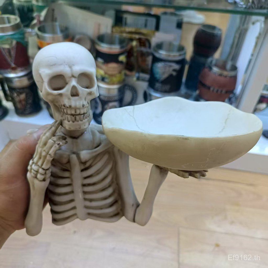 [โรงงานจัดเก็บพร้อมสต็อกถาดเก็บกุญแจกะโหลกขายดี] กะโหลกข้ามพรมแดนตกแต่งถาดผลไม้ฮาโลวีน nt4พี