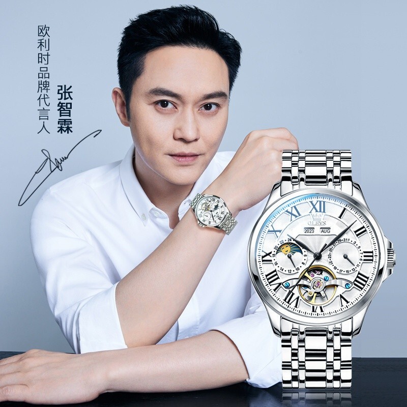 Popular2025Oris Mechanical Watch Men's Watch Original Hollow MultiFunction Watch Men's Waterproof Tr