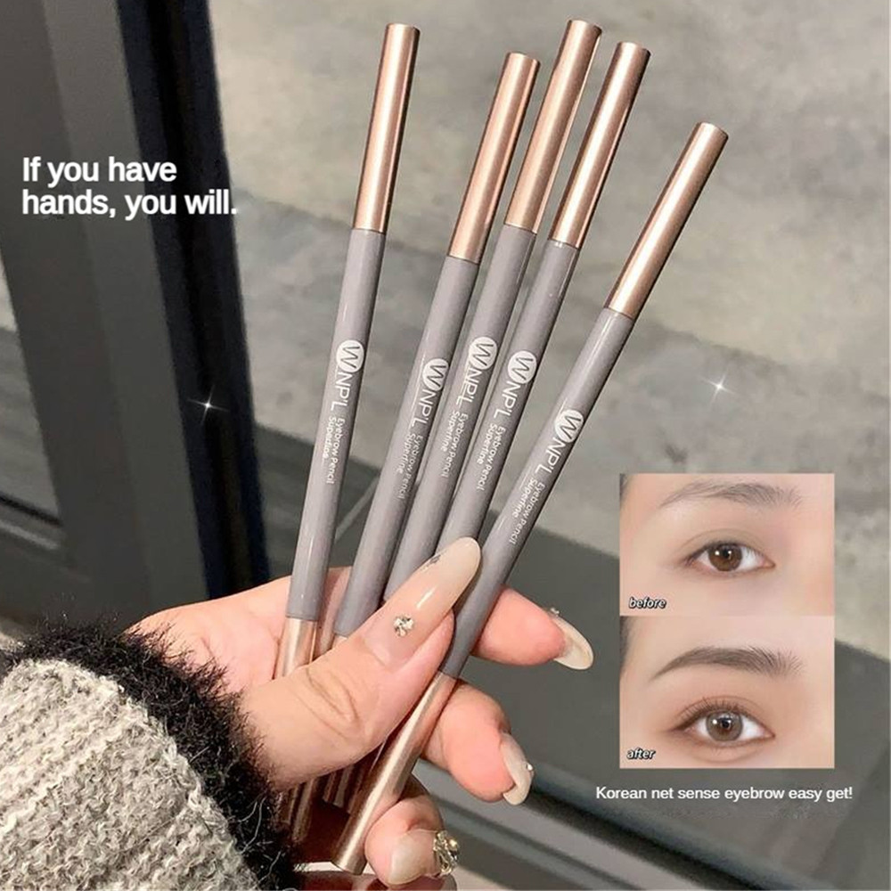 JIANGZHIB ดินสอเขียนคิ้วบางเฉียบหัวคู่กันน้ํากันเหงื่อไม่ง่ายที่จะทําลายเริ่มต้นไม่ง่ายที่จะหายไปผู้