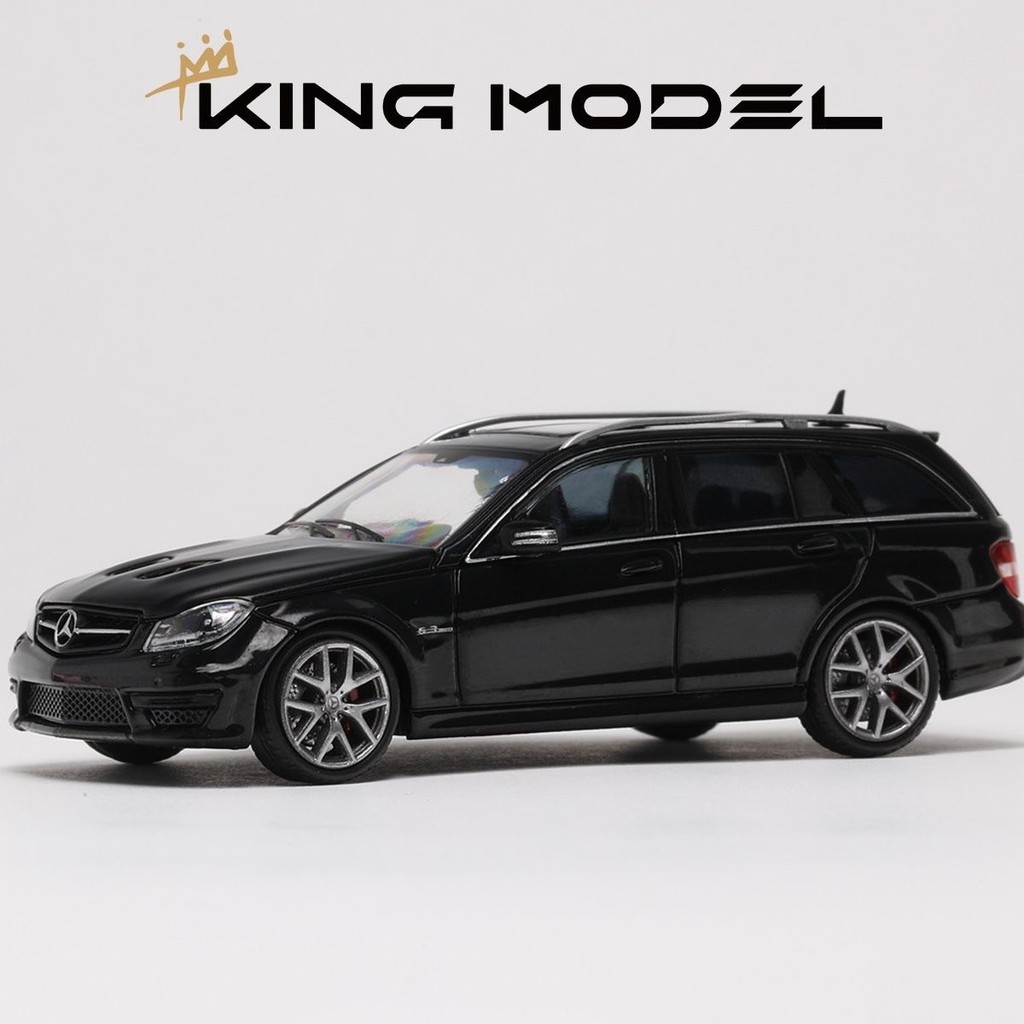 KINGMODEL 1/64 Mercedes-Benz C63 AMG Tank Touring Vehicle Black Alloy Car Model Simulation Collectio