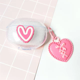 น่ารักหัวใจรักสําหรับ UGREEN HiTune ClipBuds Pro กรณี S3 S5 S8 T3 Pro / T6 T6S / H5 H6Pro H6 Magic Soft TPU โปร่งใสฝาครอบป้องกันพร้อมจี้หรูหรา