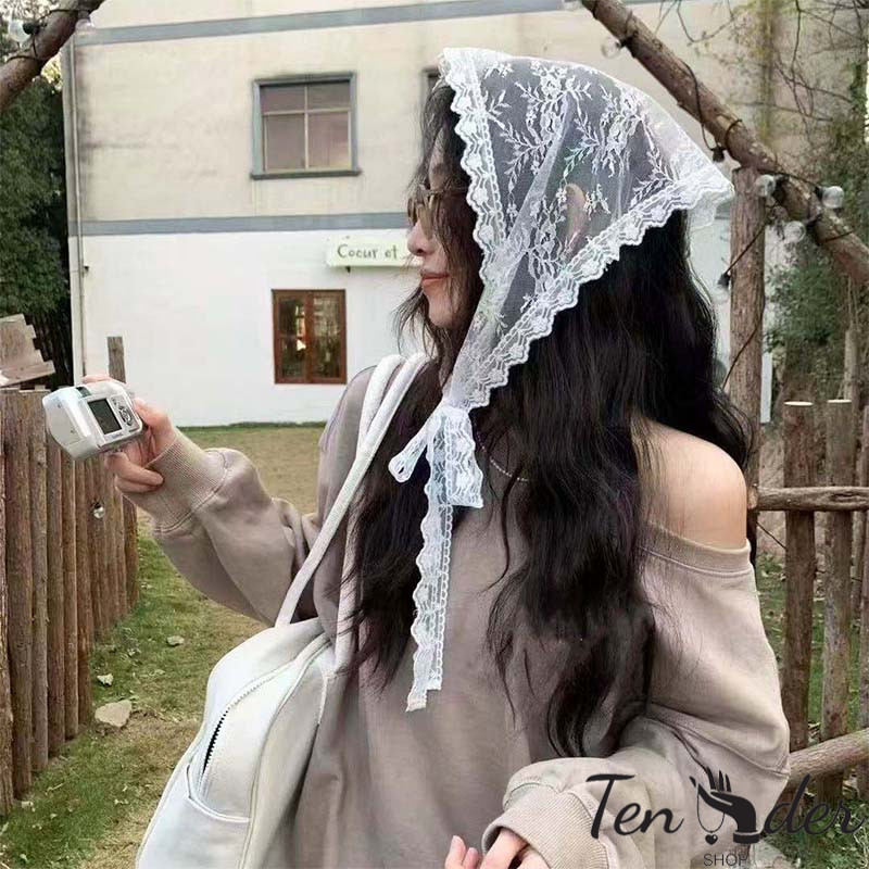 COD-ส่งเร็วจากไทย🎀ผ้าลูกไม้ปะติด ทรงสามเหลี่ยม ผ้าพันคอ ทันสมัย ตกแต่งเอว อเนกประสงค์ ผ้าคลุมสะโพก กางเกงยีนส์-Ten