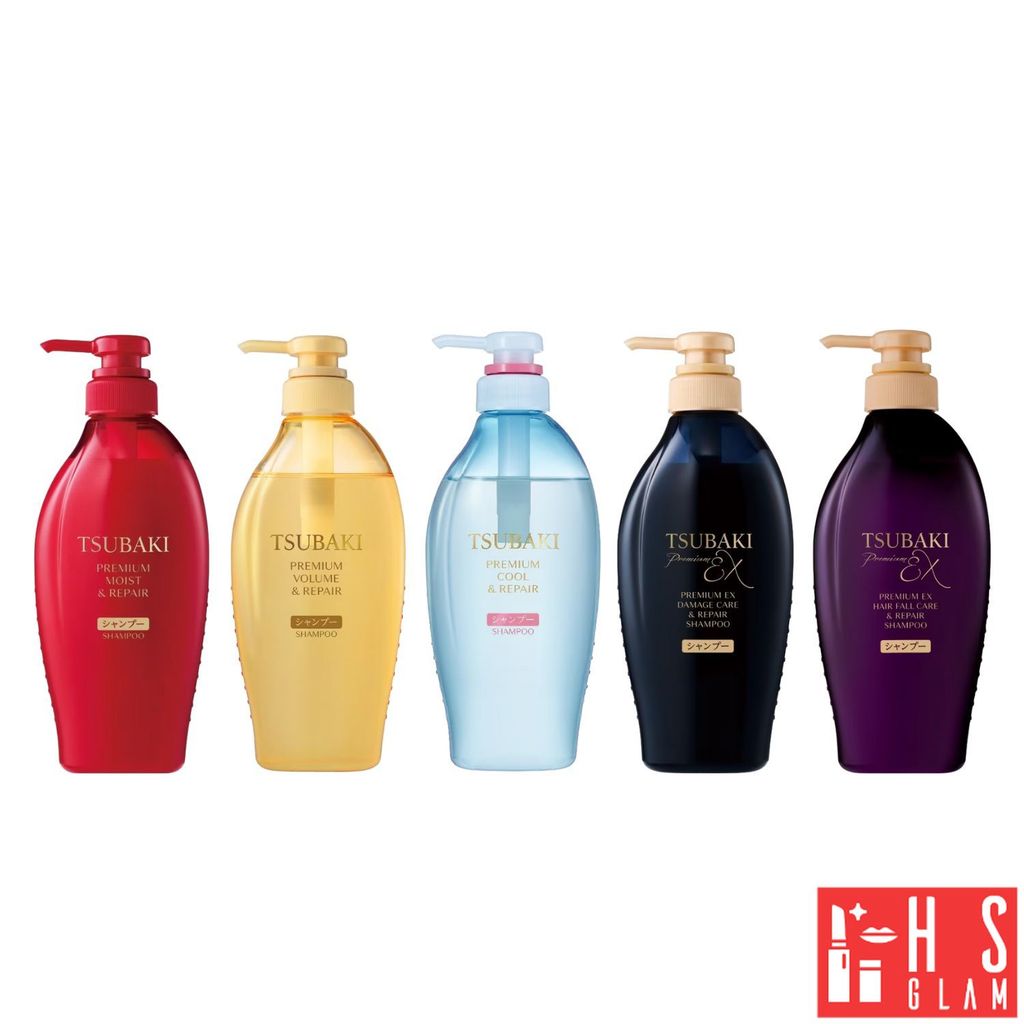 Tsubaki Shampoo ซึบากิ มอยส์ พรีเมี่ยม สำหรับผมแห้ง ผมเสีย ชุ่มชื้น เงางาม สุขภาพดี ขนาด 450ml